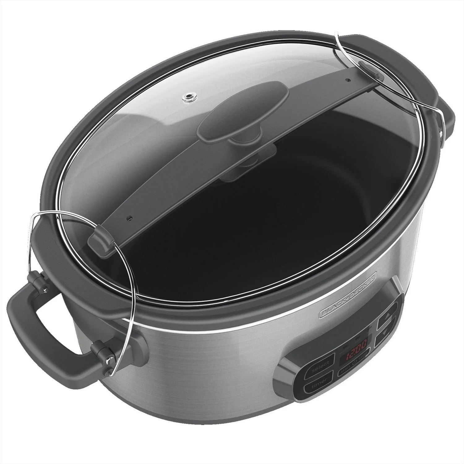 Black + Decker - Digital Slow Cooker with 7 Quart Capacity, Three Heat Settings, Stainless Steel