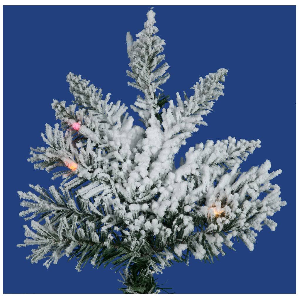 Vickerman 7.5 ft. Flocked Slim Utica Fir Multi LED Christmas Tree
