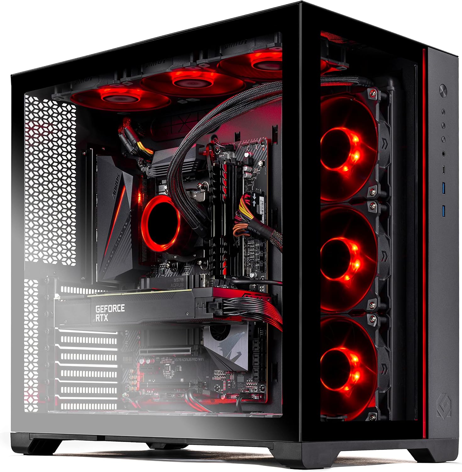 Skytech Prism II Gaming PC Desktop – AMD Ryzen 9 5950X 3.4 GHz, RTX 3090, 1TB NVME Gen4 SSD, 32G DDR4 3600 RGB, 1000W Gold PSU, 360mm AIO, AC Wi-Fi, Windows 11 Home 64-bit