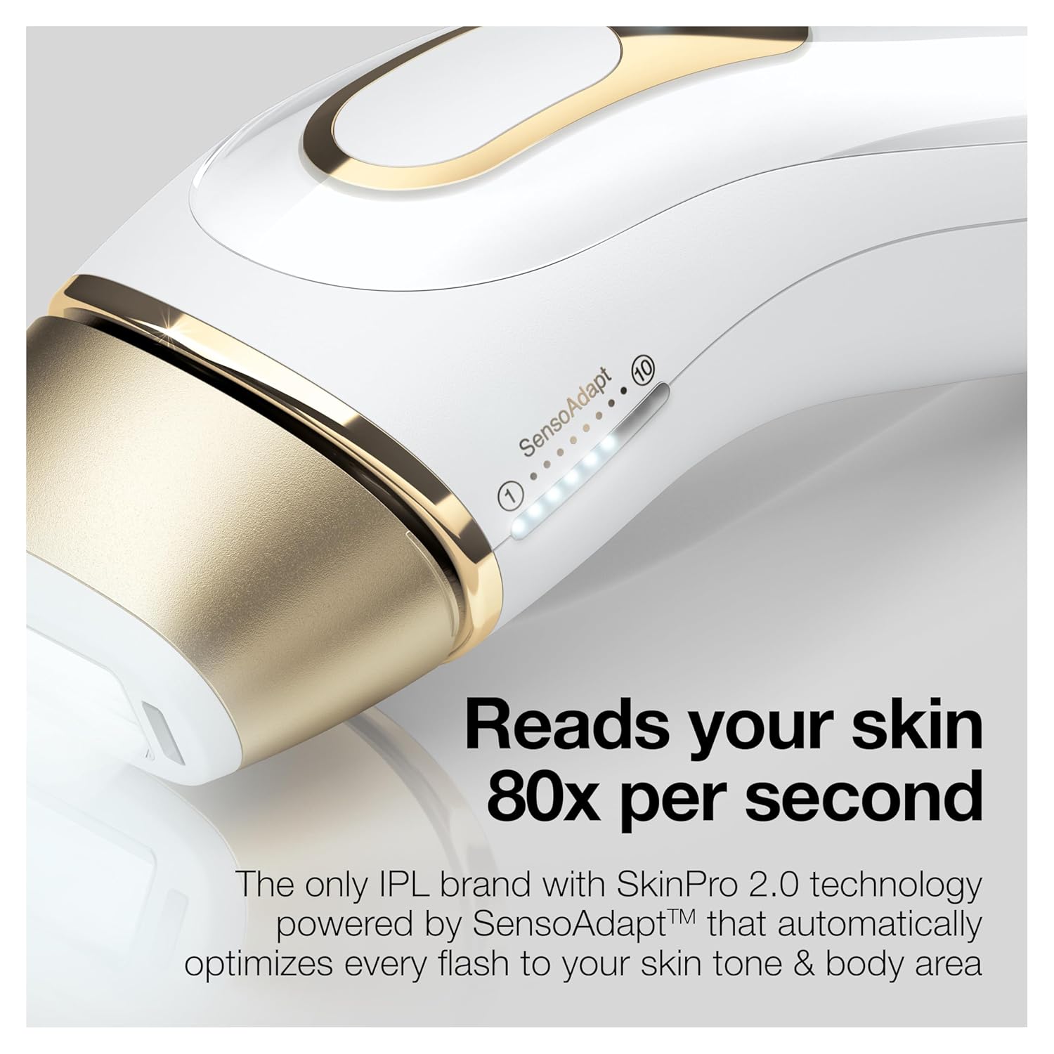 Braun IPL Silk·expert Pro 5 PL5347 Latest Generation IPL for Women and Men, At-Home Hair Removal System, White and Gold, with Wide Head and Two Precision Heads