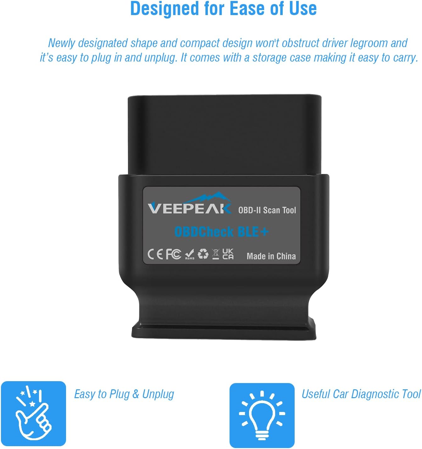 Veepeak OBDCheck BLE+ Bluetooth 4.0 OBD II Scanner for iOS & Android, Car Diagnostic Code Reader Scan Tool for Universal OBDII / EOBD Vehicles Pack of 2