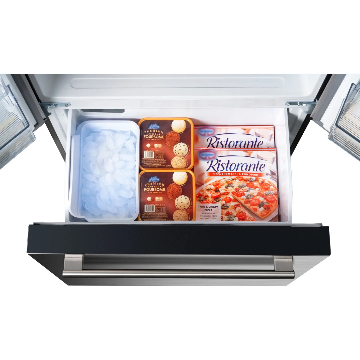Galanz 18-Cu. Ft Counter Depth 3-Door French Door Refrigerator, Stainless