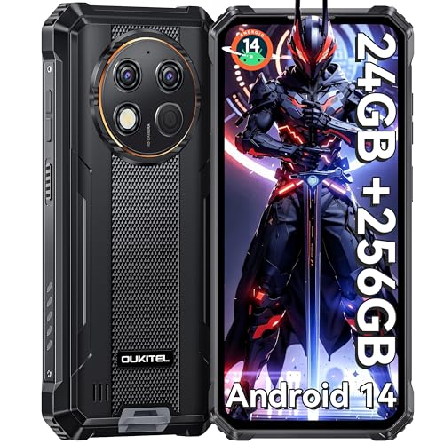 OUKITEL G1 Rugged Smartphone Unlocked - 24+256GB/1TB Android 14 Rugged Cellphones, 6.52” HD Display 48MP Rear Camera 10600mAh Battery IP68/IP69K Waterproof Phone, Dual Sim/NFC/Fingerprint 2025
