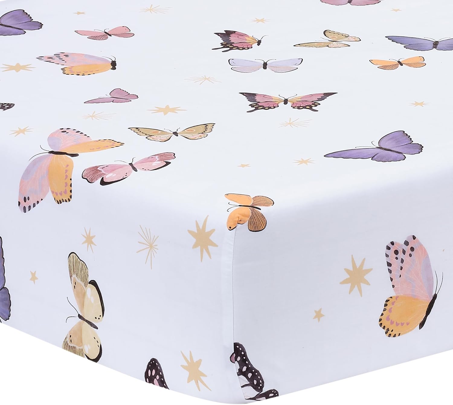 Lambs & Ivy Butterfly Dreams Pink/Gold 3-Piece Nursery Baby Crib Bedding Set