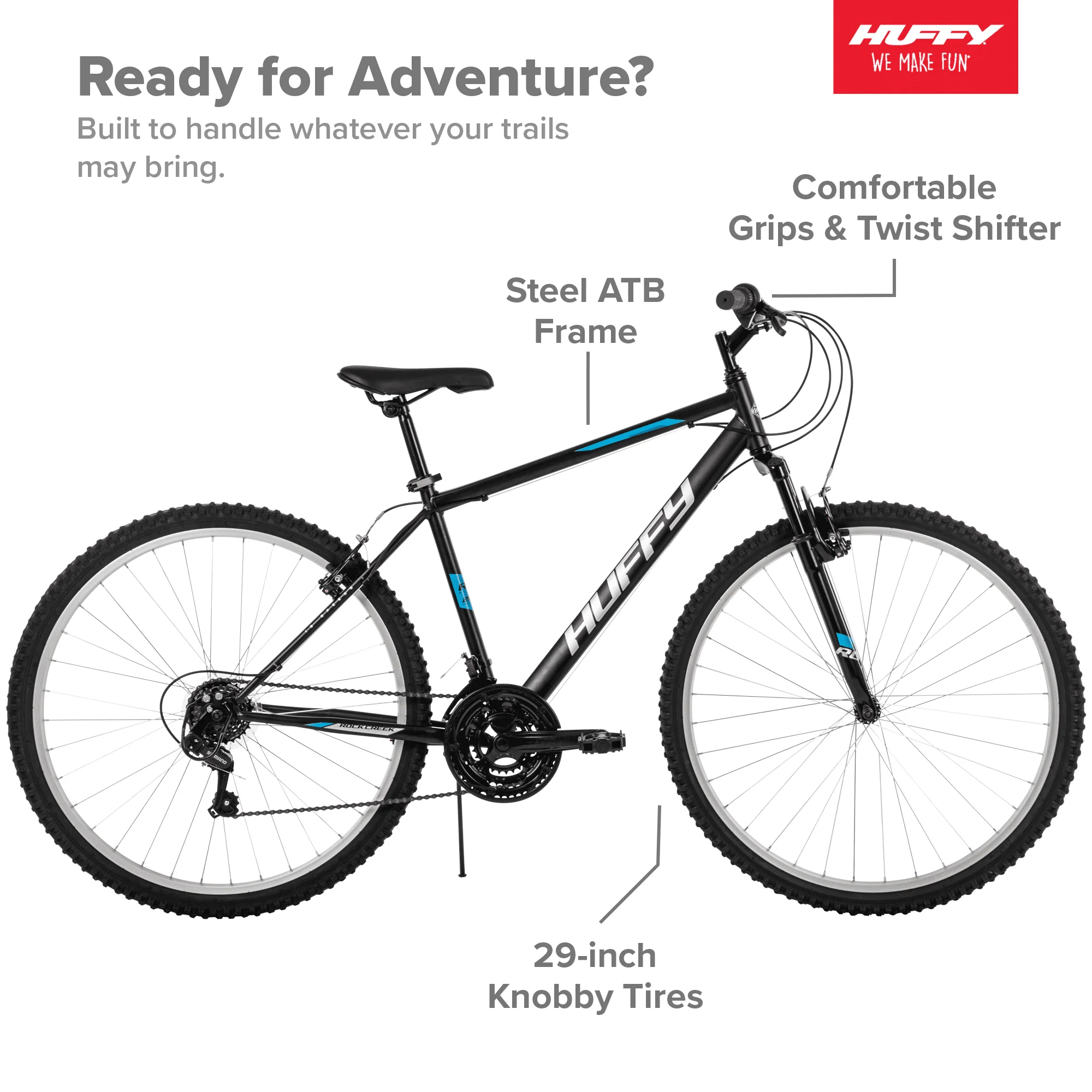 Huffy 29 Rock Creek Men's Mountain Bike, Black