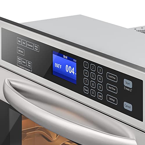 KoolMore Electric Wall Oven with Quiet, Rapid Convection Cooking, Stainless-Steel Unit, Self-Cleaning