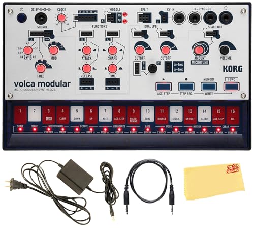 Korg Volca Modular Synthesizer Bundle with Power Supply and Austin Bazaar Polishing Cloth