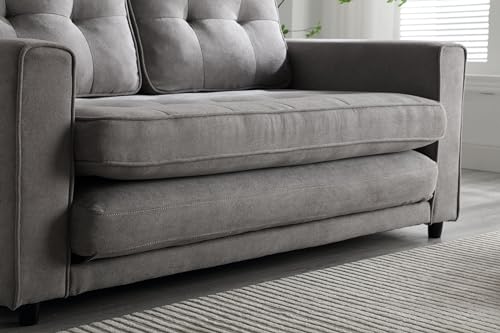 Futon Loveseat Sofa Bed,Convertible Folding Futon Couch Breathable Small Couch,Adjustable Pull Out Chaise Lounge Couch for Compact Living Studio in Living Room and Bedroom,Offices,Dorm (Dark Grey/1)