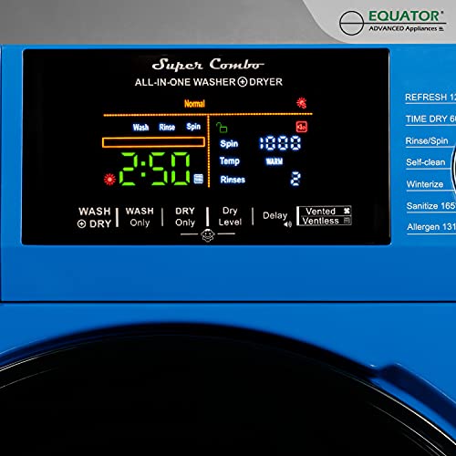 Equator All-in-One Vented/VENTLESS Washer-Dryer 1.9cf/18lb 1400RPM 110V