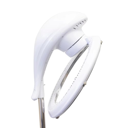 Compact Infrared Hair Color Processor & Dryer with Rolling Base - Portable Standing Hair Dryer - Heavy Duty Salon Equipment - Easy to Use Hair Processor (White)
