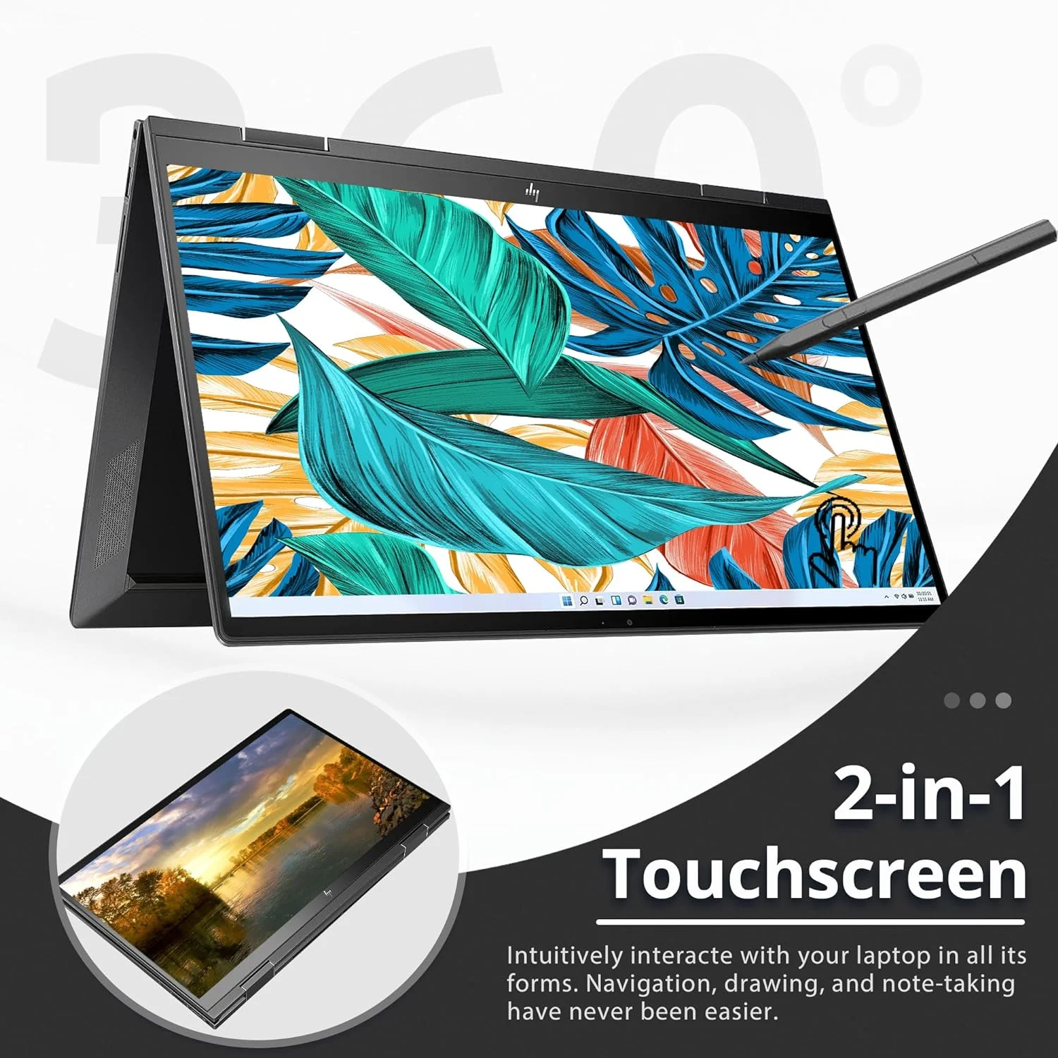Restored HP Envy x360 2-in-1 15.6" Touchscreen Laptop, AMD Ryzen 7 5825U, 32GB RAM, 2TB PCIe SSD, AMD Radeon Graphics, True Vision 5MP IR Camera, Backlit Keyboard, Win 11, Black, 32GB USB Card (Renewed) (Refurbished)