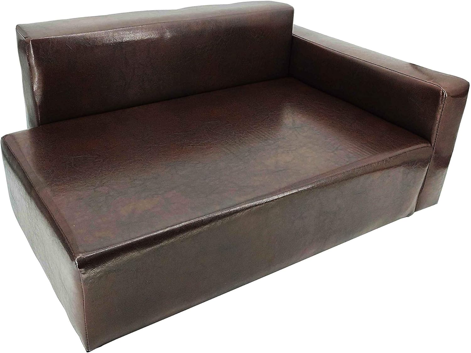 Dog Sofa Bed Brown Synthetic Leather Recliner L Lounge Chair Couch Seat Chaise 30X20x13 Seating Area Is 27X16" Great For Smaller Dogs Parts Nested. Peel Black Liners To Find Smaller Parts. 10058-NF