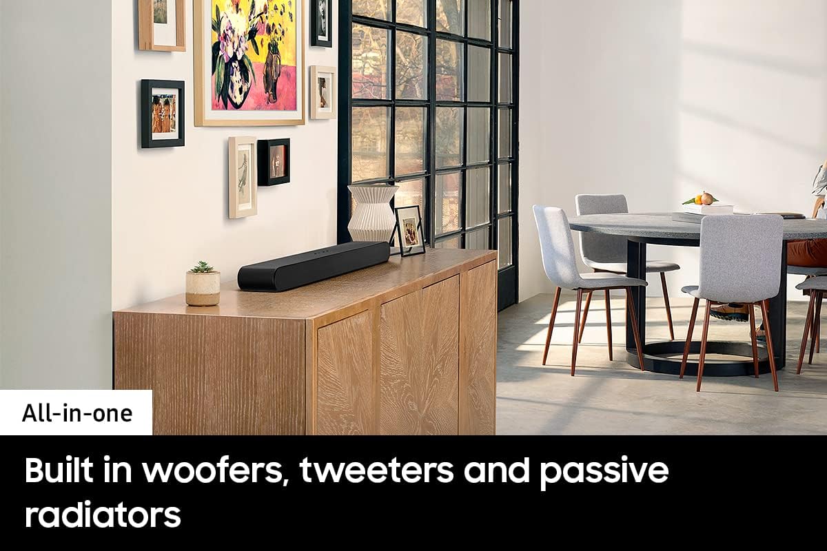 Samsung HW-S50B/ZA 3.0ch All-in-One Soundbar w/Dolby 5.1, DTS Virtual:X, Q Symphony, Built in Center Speaker, Adaptive Sound Lite, Bluetooth Multi Connection, 2022 (Renewed)