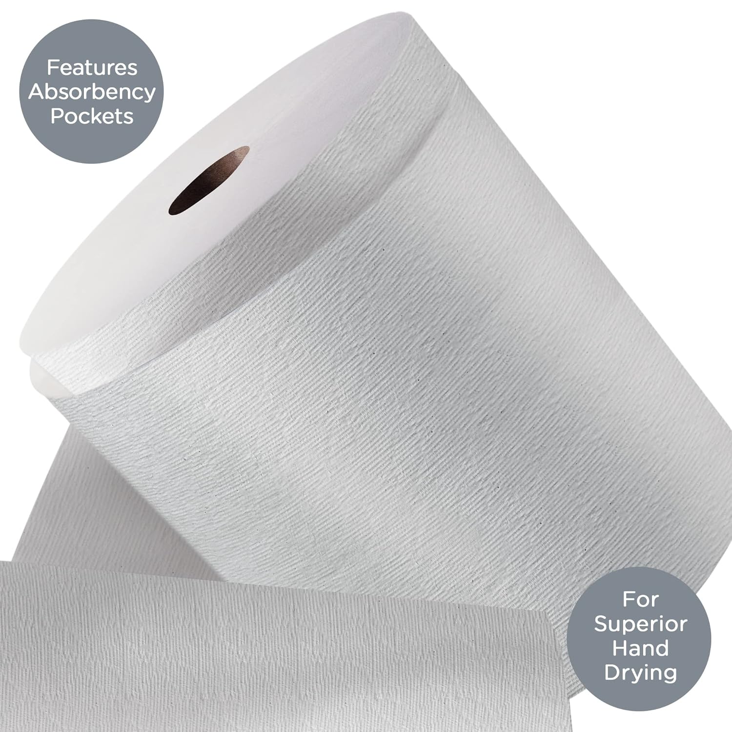 Kleenex Hard Roll Paper Towels (50606) with Premium Absorbency Pockets, 1.75 Core, White, 600'/Roll, 6 Rolls/Case, 3,600'/Case Pack of 2