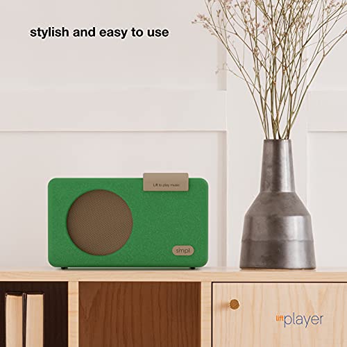 SMPL One-Touch Music Player, Audiobooks + MP3, Quality-Sound, Durable Wooden Encloser with Retro Look, 4GB USB with 40 Nostalgic Hits Included, Live Technical Support