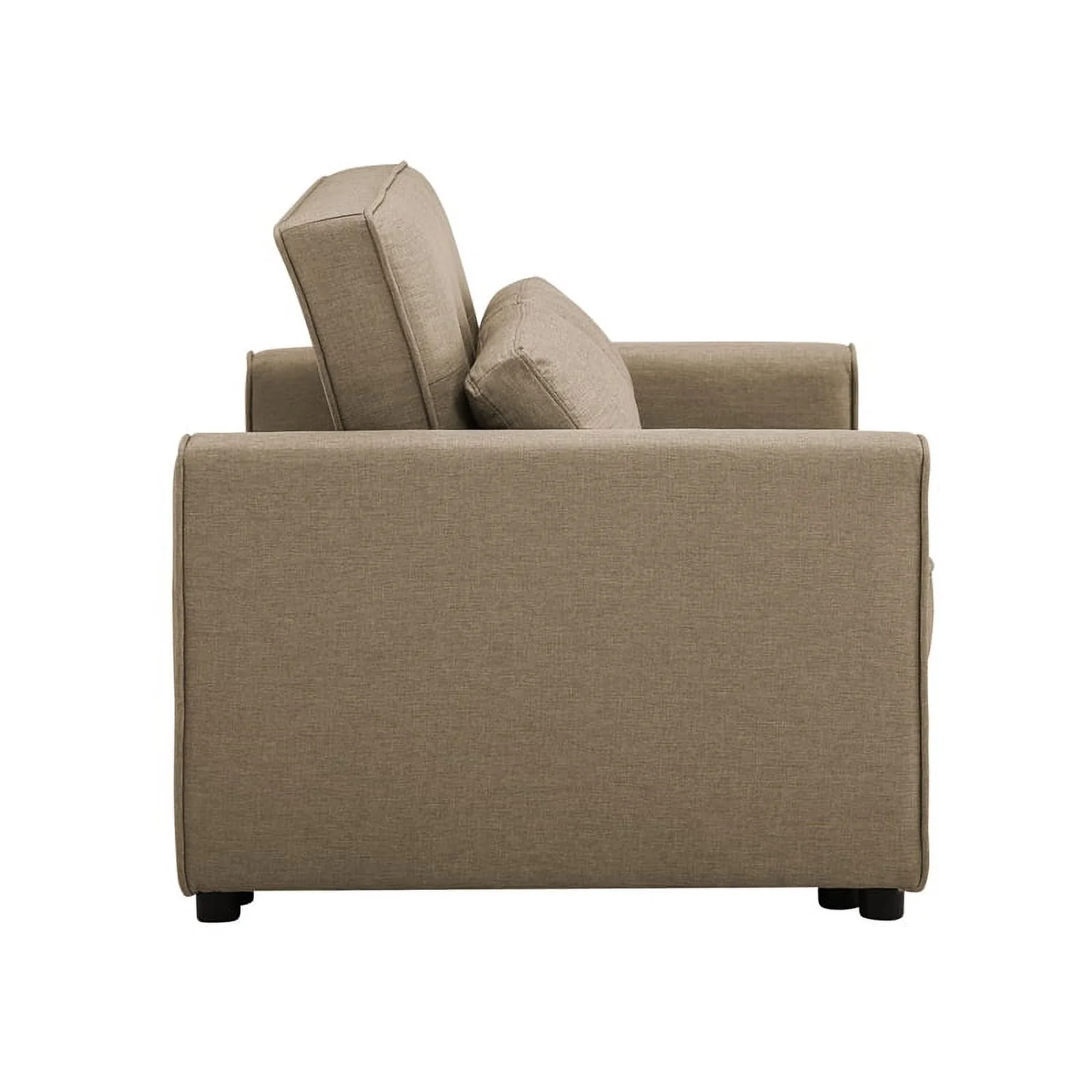 Serta Carlton Twin Convertible Sleeper in Tan Brown Fabric Upholstery