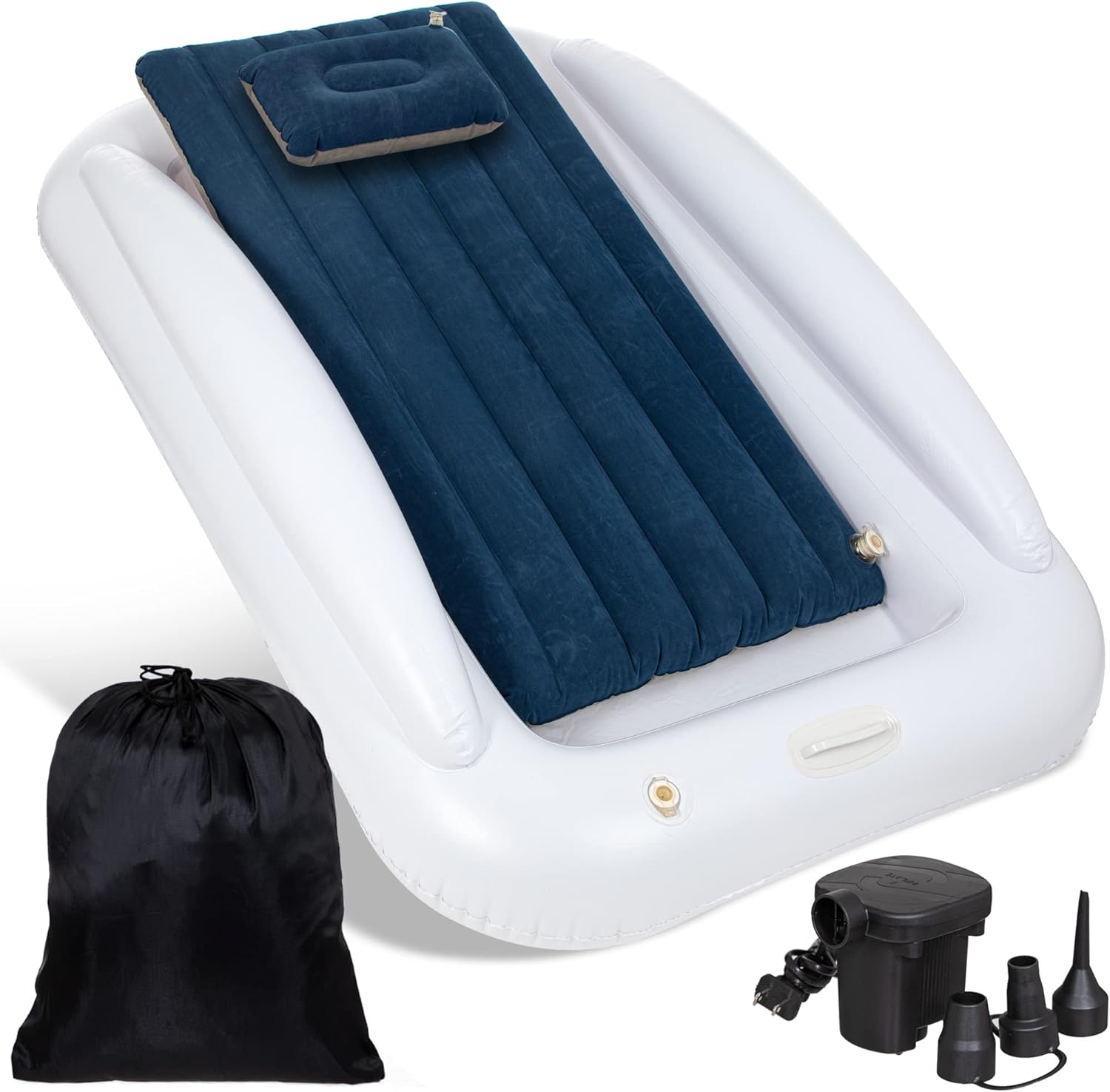 Toddler Travel Bed Portable - Kids Portable Travel Beds - Inflatable Kids Travel Bed for Camping - Blow Up Bed for Kids and Toddler - Portable Inflatable Travel Bed for Kids with Safety Bumper Sides