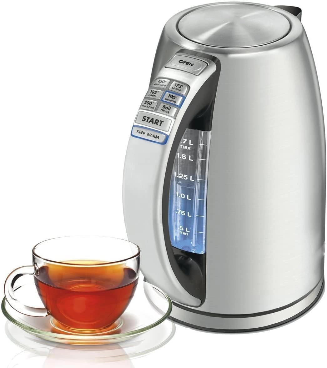 1.7-Liter Stainless Steel Cordless Electric Kettle with 6 Preset Temperatures