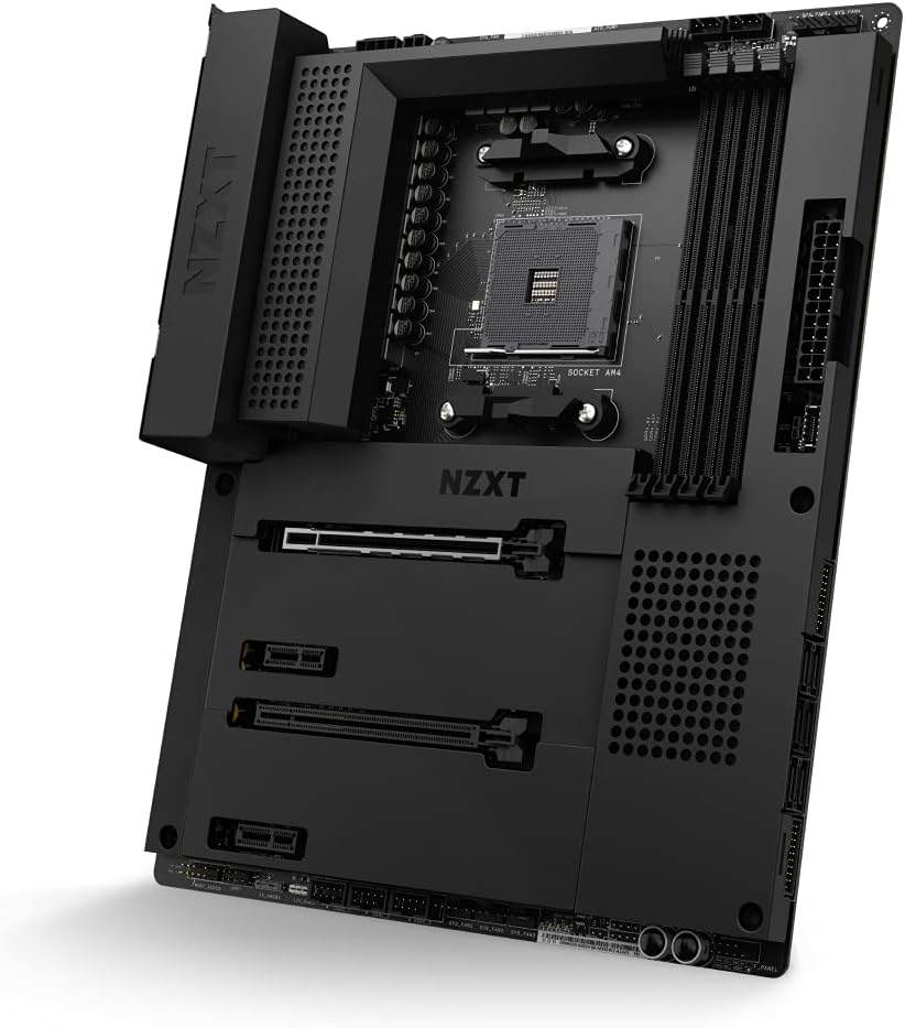 NZXT N7 B550 - N7-B55XT-B1 - AMD B550 chipset (Supports AMD Socket AM4 Ryzen CPUs) - ATX Gaming Motherboard - Integrated Rear I/O Shield - WiFi 6 connectivity - Black