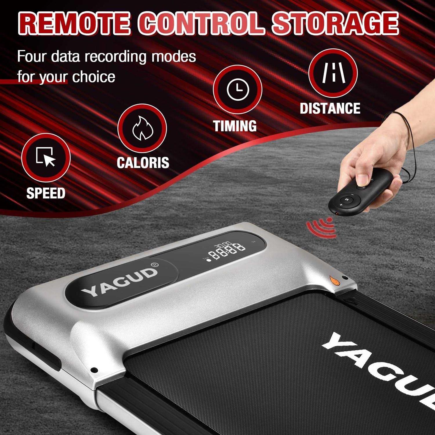 Yagud Under Desk Treadmill, Walking Pad for Home and Office, 2.5 HP Portable Walking Jogging Running Machine with Remote Control and LED Display - Sports Supplies Online Store