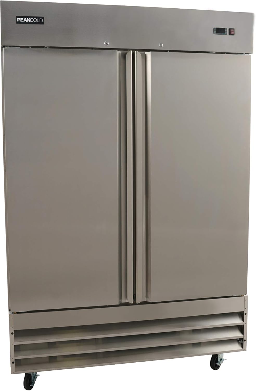 by Iron Mountain 2 Door Commercial Reach In Stainless Steel REFRIGERATOR, White Interior; 47 Cubic Ft, 54 inch Wide