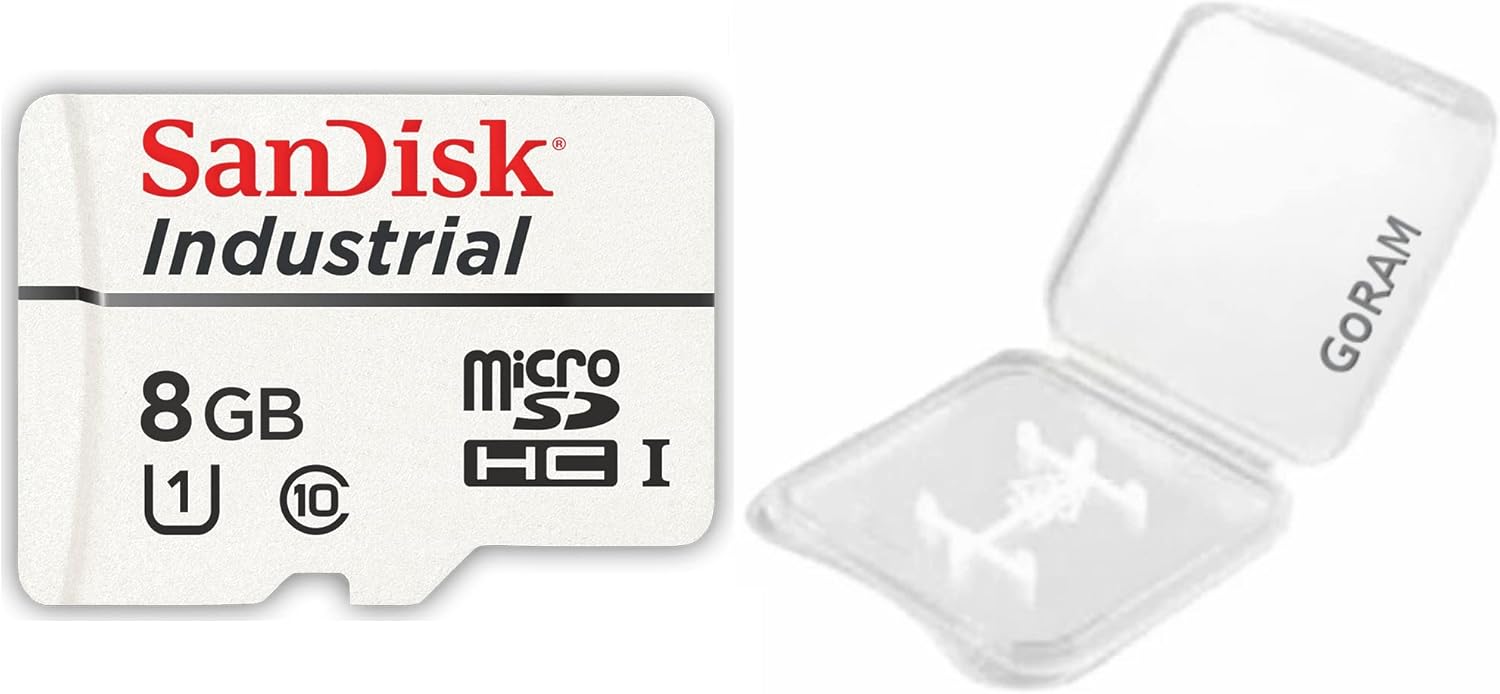SanDisk 8GB Industrial Grade MLC Class 10 Micro SD Memory Card SDSDQAF3-008G-I Bulk (8GB, 25 Pack) Bundle with (25) GoRAM Plastic Cases