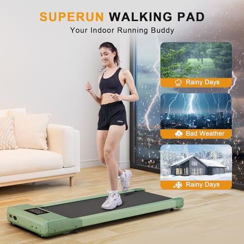 SupeRun Walking Pad, 2024 Newest Walking Pad Treadmill, 2 in 1 Under Desk Treadmill for Home Office, Portable Walking Treadmill with Remote Control LED Display Installation Free