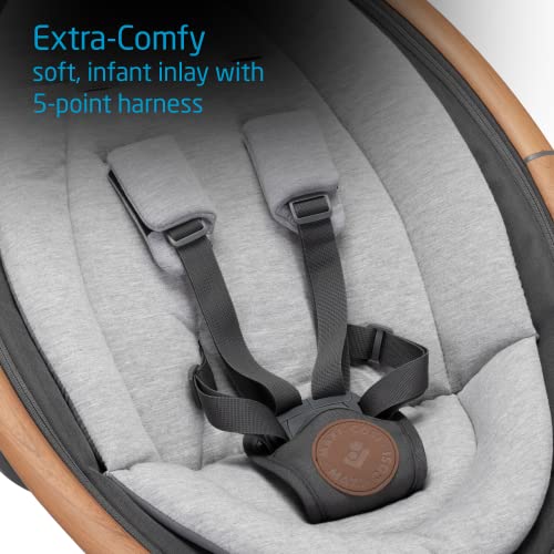 Maxi-Cosi Cassia Baby Swings for Infants: Smart Portable Baby Swing with Music, Lightweight & Foldable Baby Swing, 360 Rotation Infant Swing, Classic Oat
