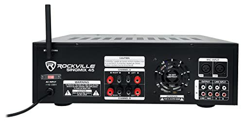 Rockville SINGMIX 5 2000w Bluetooth DJ/Pro/Karaoke/Home Amplifier Mixer Receiver