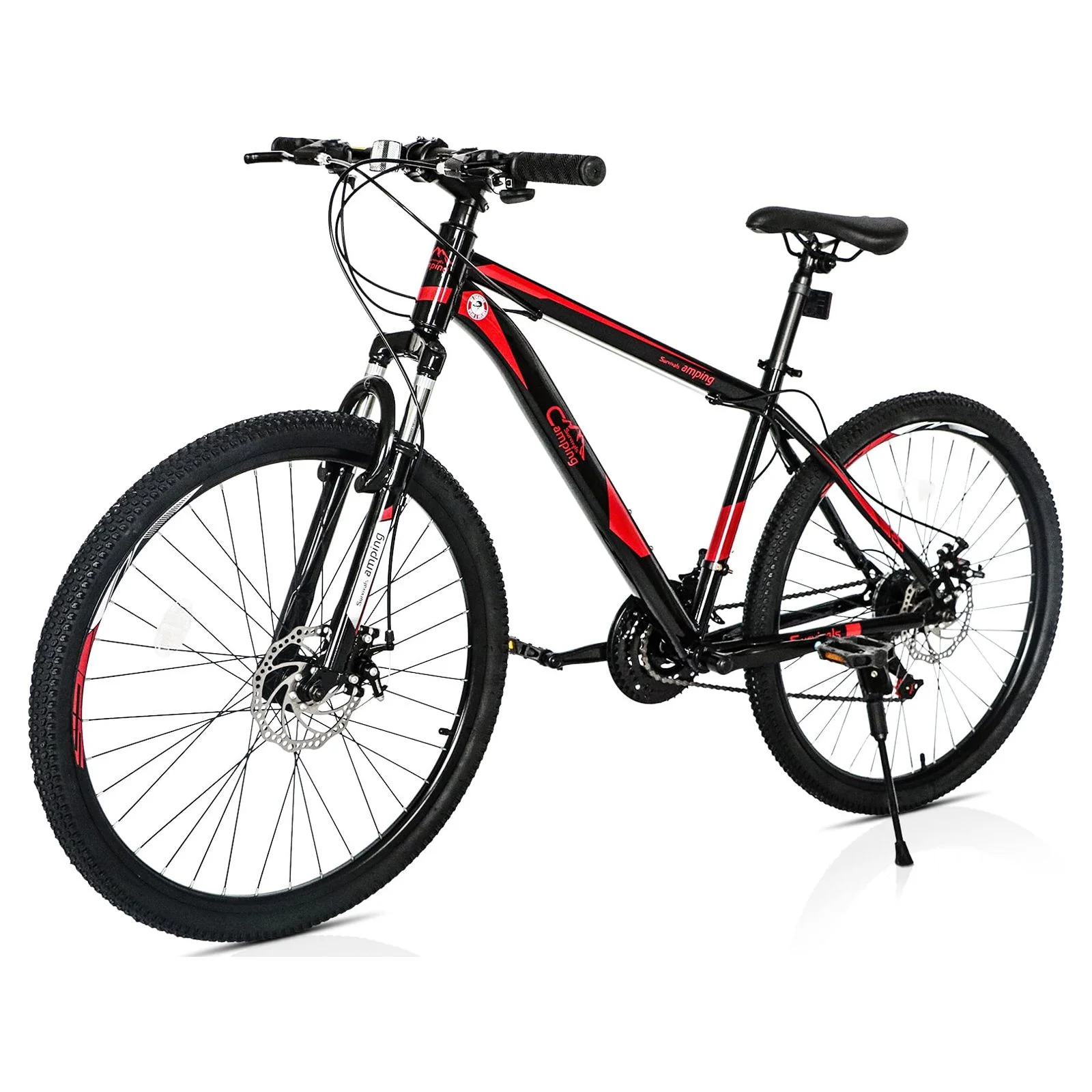 Zimtown 26in Wheel Mountain Bike, Adult 21 Speed Steel Bicycle, Black & Red