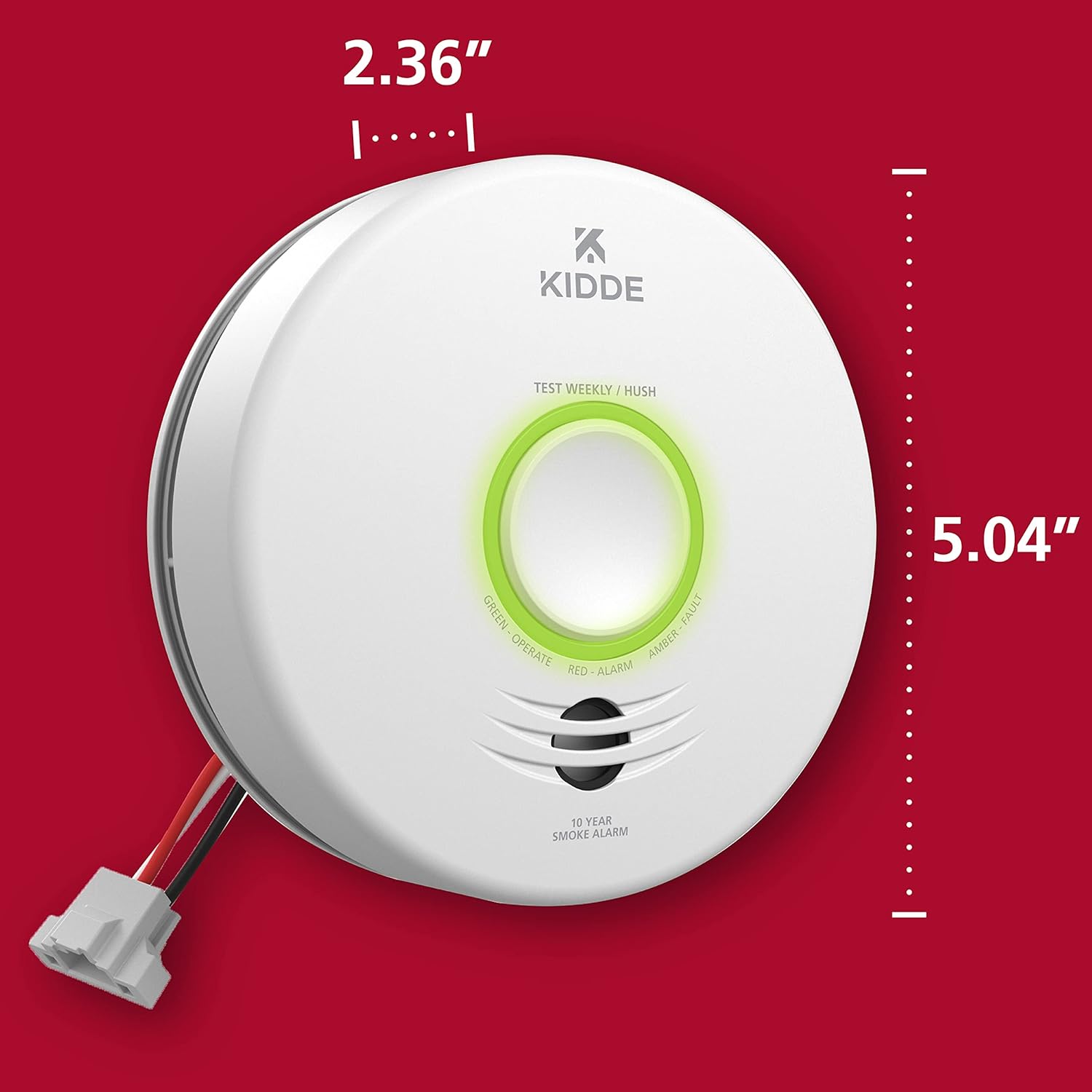 Kidde Smart Smoke Detector, WiFi, Alexa Compatible Device, Hardwired w/Battery Backup, Voice & App Alerts, 2 Pack