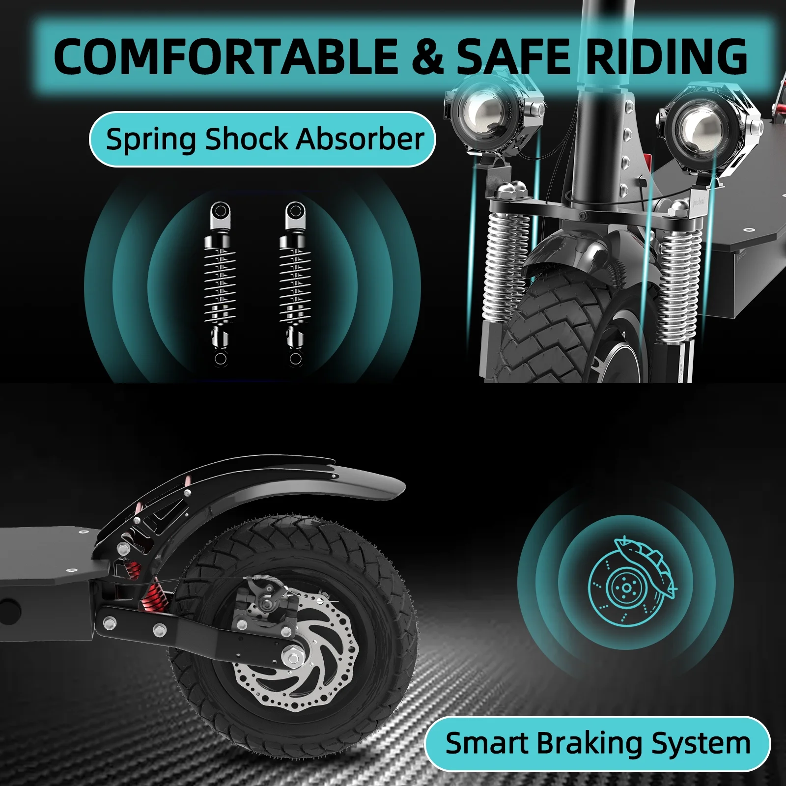 Electric Scooter for Adults , 2600W, 45 MPH, 40 Miles, Disc Brake ，E Scooter