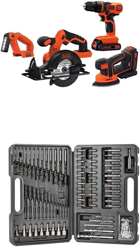 BLACK+DECKER 20V MAX* POWERCONNECT Cordless 4-Tool Combo Kit (​​BD4KITCDCMSL)