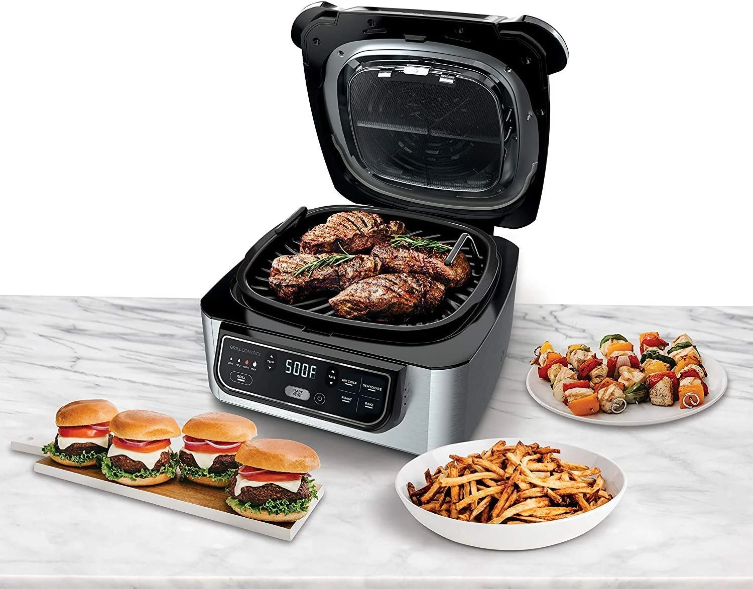 Restored Ninja Foodi 5in1 Indoor Grill with Air Fry, Roast, Bake & Dehydrate (AG302) (Refurbished)