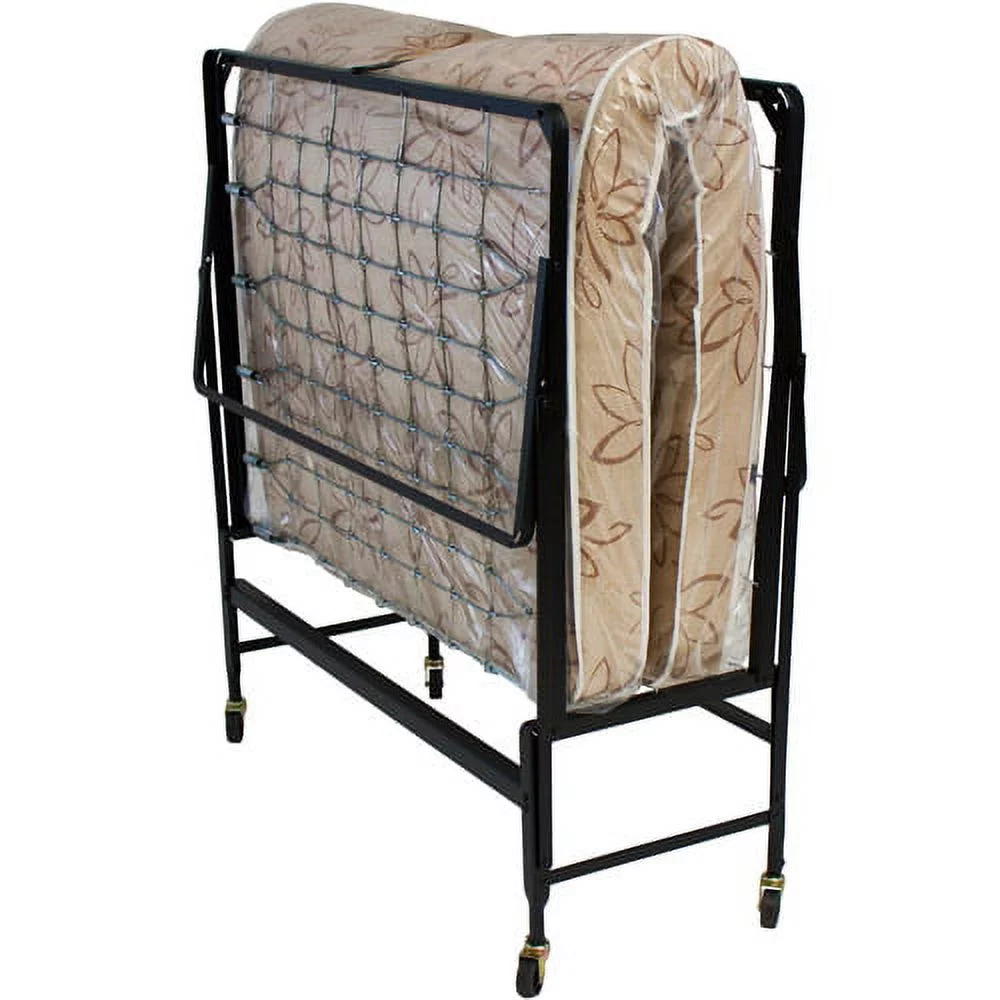 Hollywood Bed Rollaway Bed, Fiber Mattress, Twin, Steel Construction