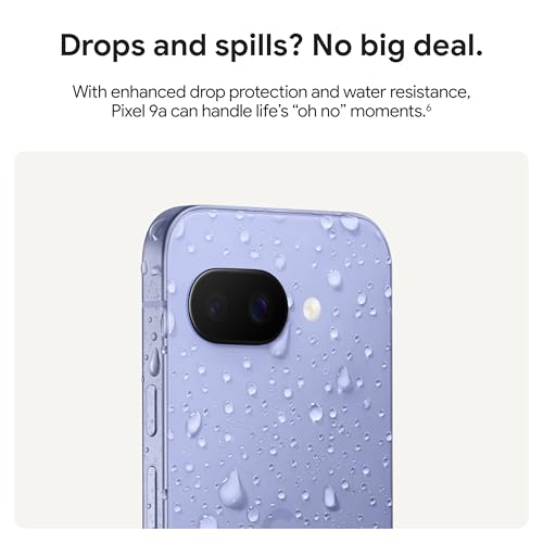Google Pixel 9a with Gemini - Unlocked Android Smartphone with Incredible Camera and AI Photo Editing, All-Day Battery, and Powerful Security - Iris - 128 GB