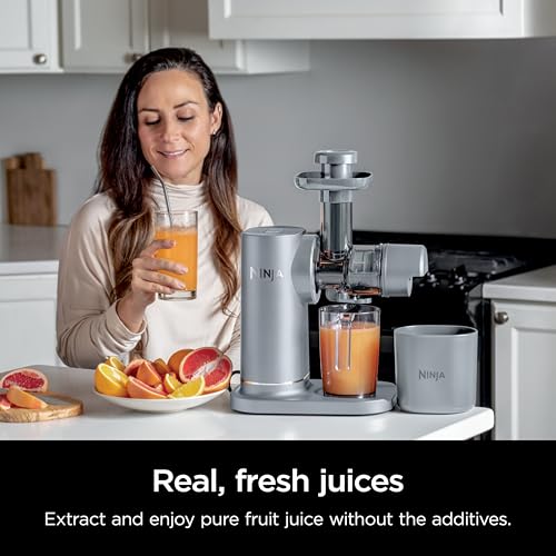 Ninja NeverClog Cold Press Juicer, Powerful Slow Juicer with Total Pulp Control, Countertop, Electric, 2 Pulp Functions, Dishwasher Safe, 2nd Generation, Charcoal, JC151