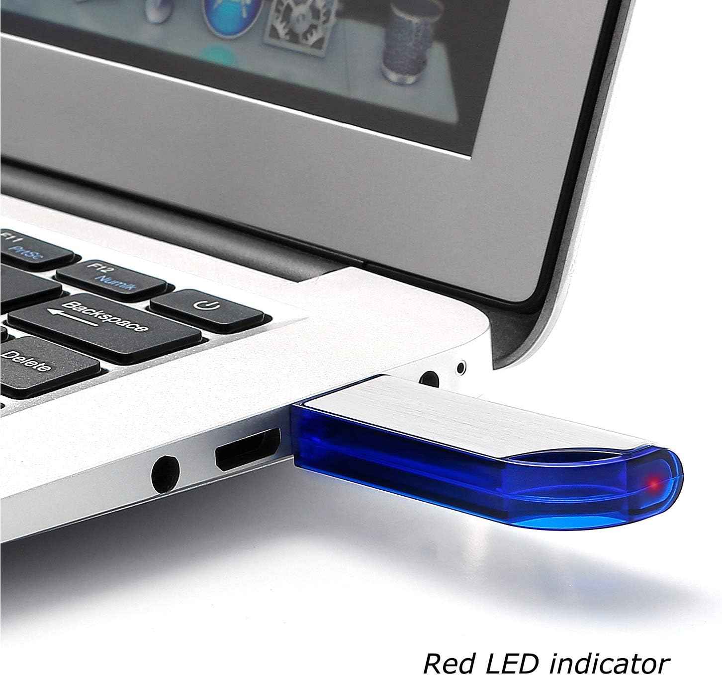 USB Drive, 32G FAT32 USB Flash Drive Memory Stick Thumb Drive for Computer/Laptop for Photo/Video Backup with Indicative Light Pack of 2