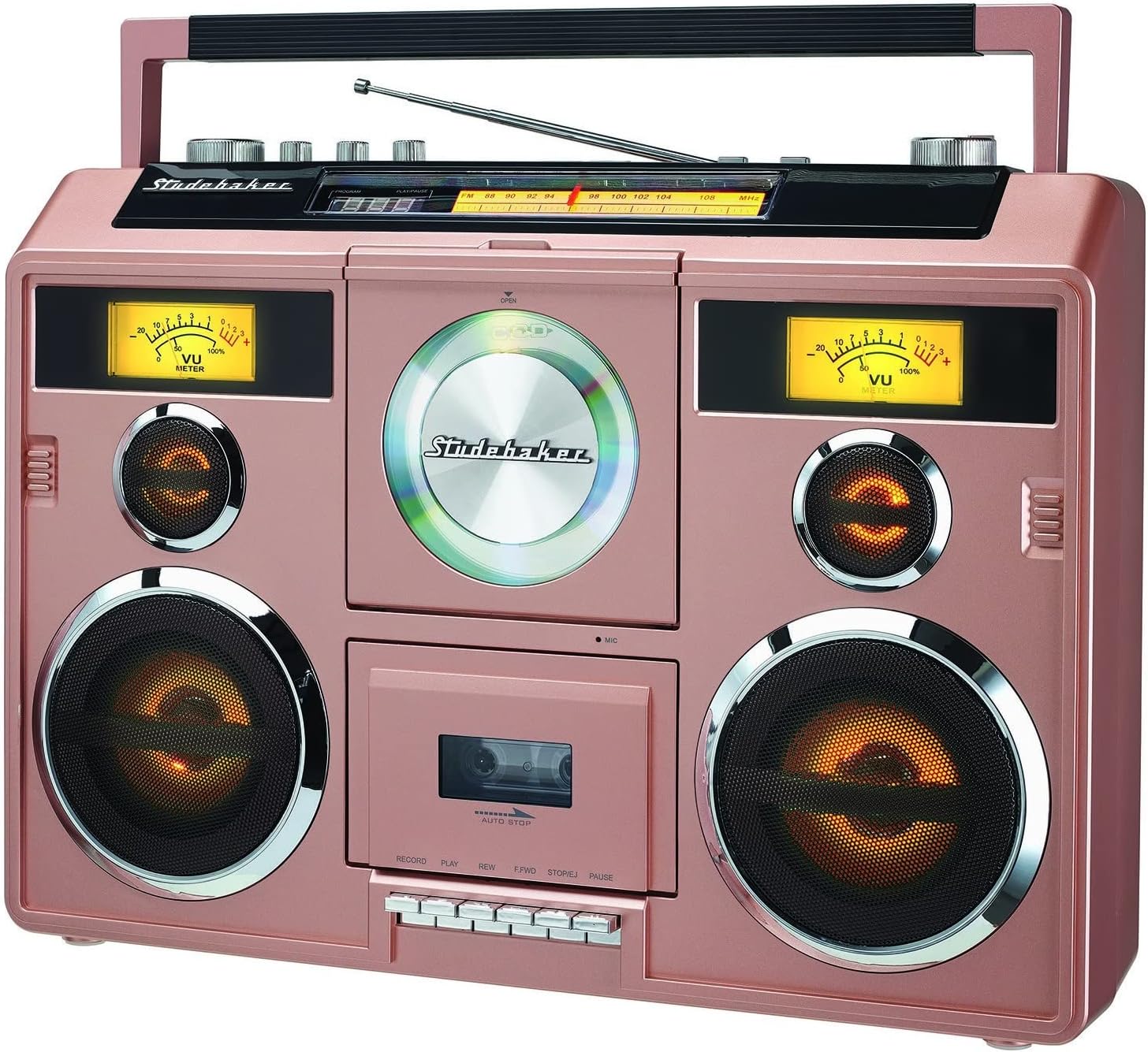 Sound Station Portable Stereo Boombox with Bluetooth/CD/AM-FM Radio/Cassette Recorder (Black)