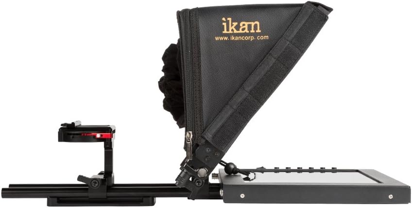 Ikan 12-inch Portable Teleprompter Kit, Adjustable Glass Frame, Easy to Assemble, Extreme Clarity (PT1200) - Black