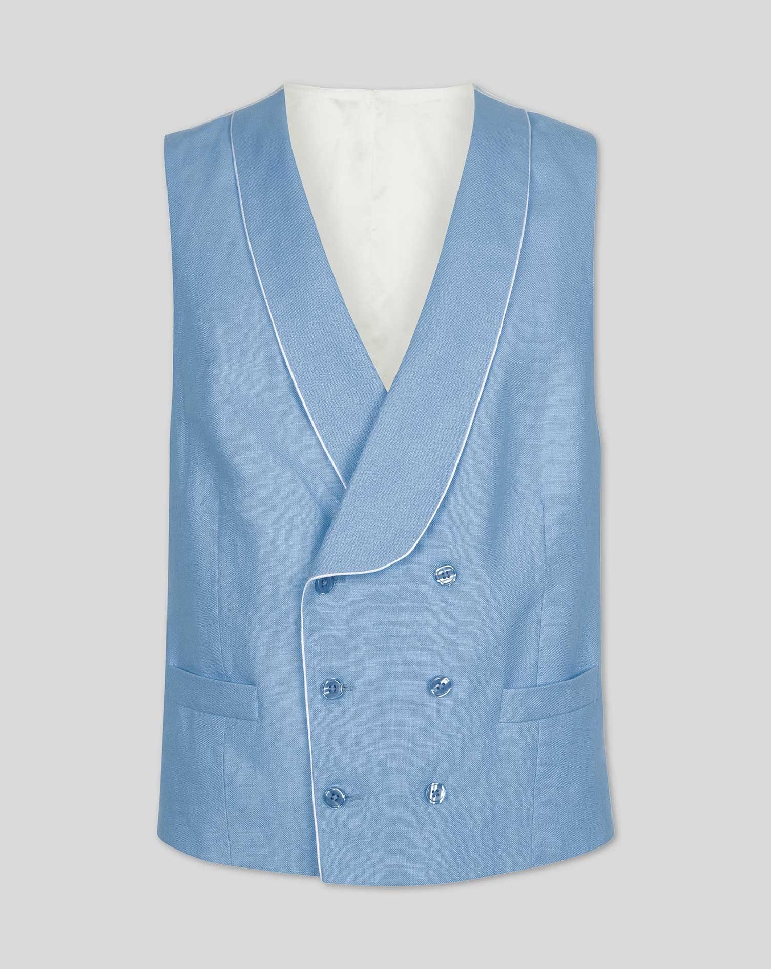 Morning Suit Linen Waistcoat - Duck Egg