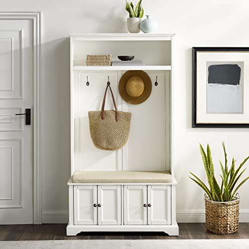 Crosley Furniture Holbrook Hall Tree, Distressed White