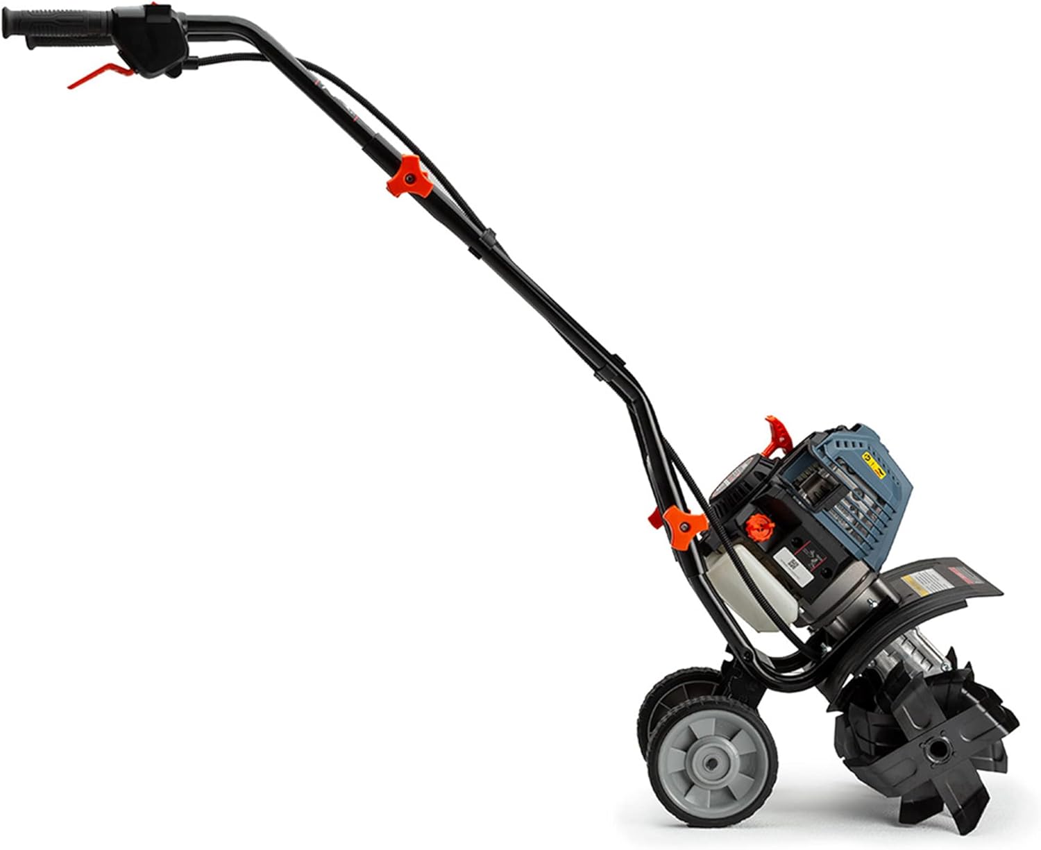 SENIX 4QL® 46 cc 4-Cycle Gas Powered Tiller Cultivator, 6 Premium Steel Forward Rotating Tines, 15-Inch Tilling Width, 8-Inch Tilling Depth, TL4QL-L1, Blue