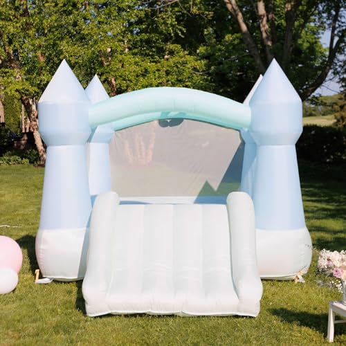 Bounceland Bouncy Castle Daydreamer Mist Bounce House, Pastel Bouncer with Slide, 12 ft L x 9 ft W x 7 ft H, UL Blower Included, Trendy Bouncer for Kids, Indoor and Outdoor Use