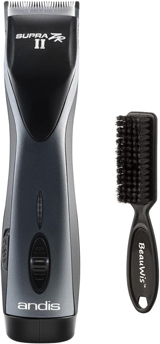 Andis Supra ZR II Cordless Ion Clipper DBLC-2 (79005) - Bundled with BeauWis Blade Brush