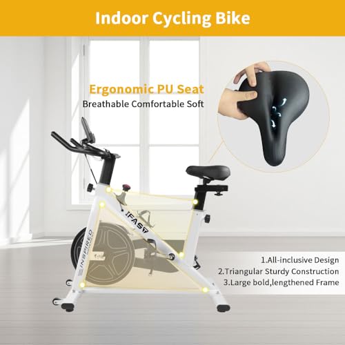IFAST Stationary Bikes for Home Indoor Exercise Bike with LCD Monitor and Comfortable Seat Cushion for Home Gym Cardio Fitness Training