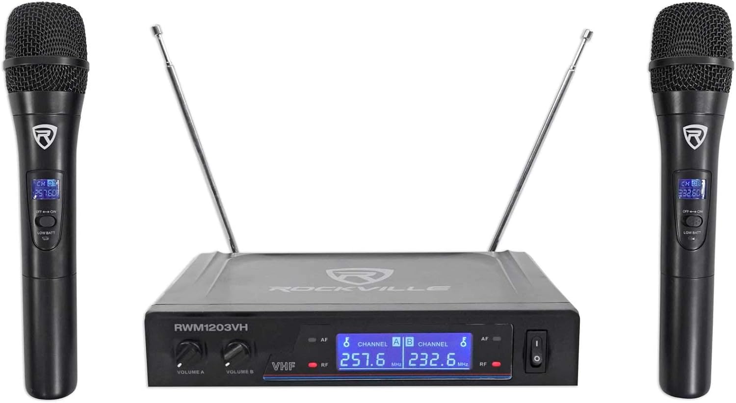 Rockville RWM-4Z Quad Wireless UHF Handheld/Headset Microphone System 20 Channel
