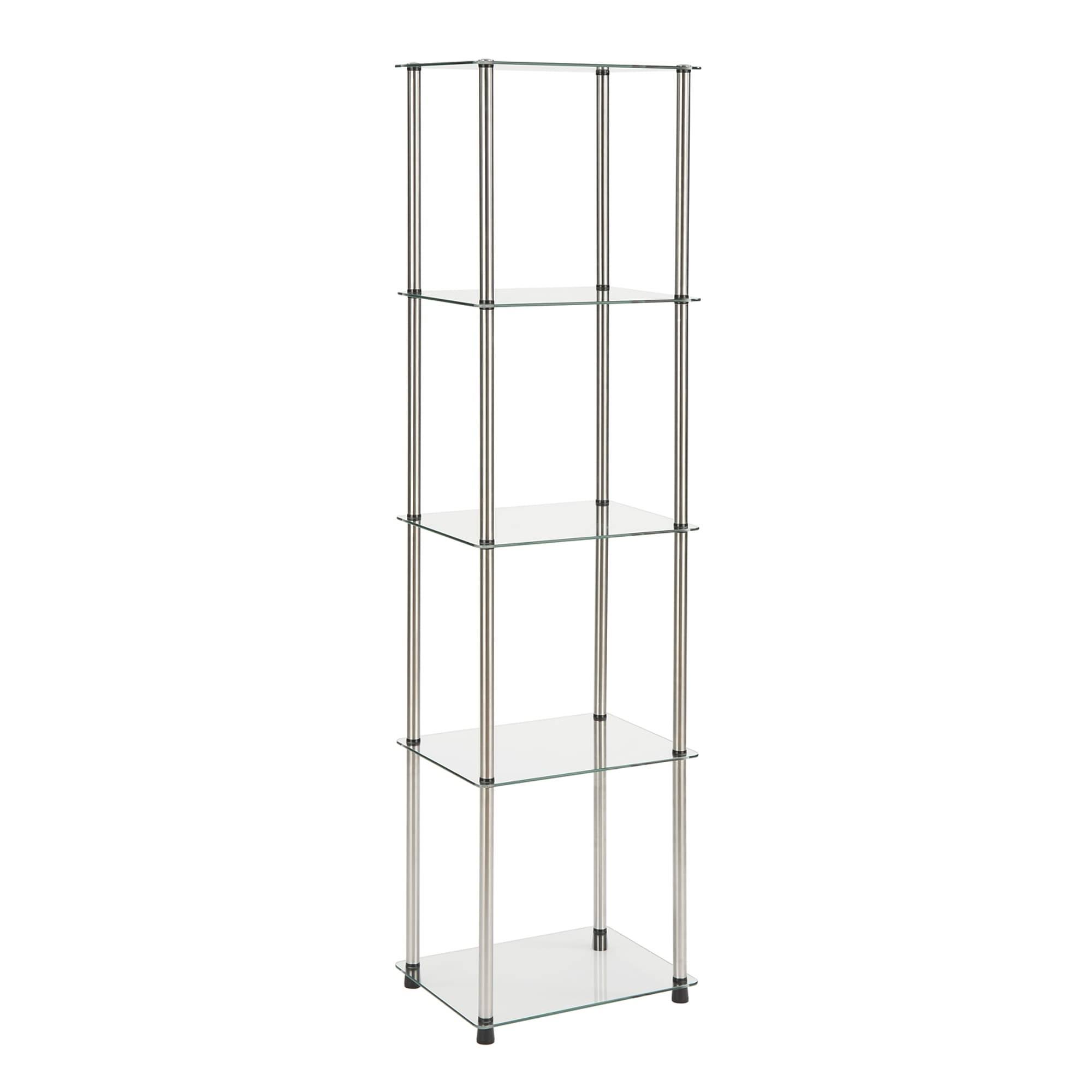 Convenience Concepts Designs2Go Classic 5-Tier Tower, Black Glass