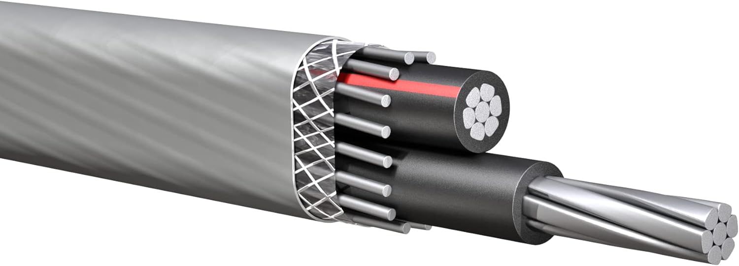 4-4-4 Aluminum SEU Cable 600V Service Entrance Wire (500FT)