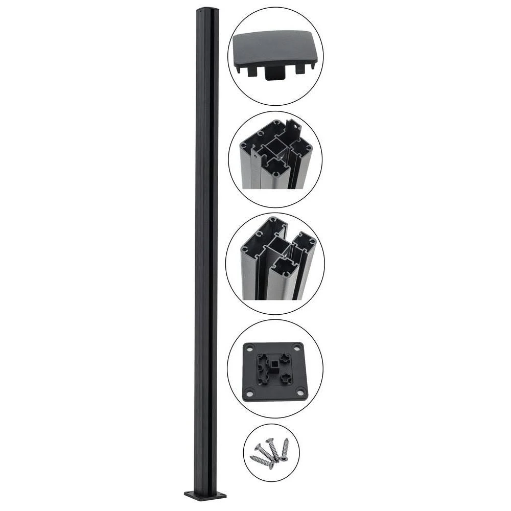 Veranda Euro Style 6 ft. Surface Mount Fence Post Kit